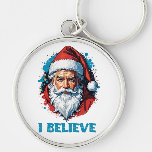 Ik geloof in het ontwerp van de Kerstman Graffiti- Sleutelhanger (Voorkant)