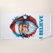 Ik geloof in het ontwerp van de Kerstman Graffiti- Strandlaken (Voorkant)