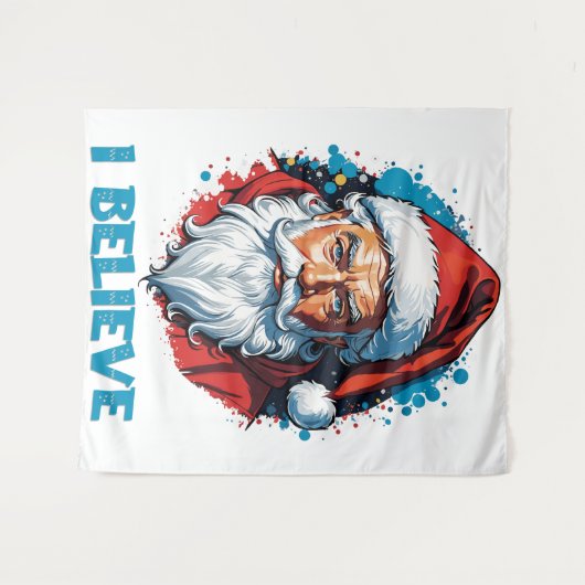 Ik geloof in het ontwerp van de Kerstman Graffiti- Wandkleed (Voorkant (horizontaal))