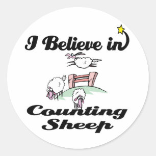 Ik geloof in het tellen van schapen ronde sticker
