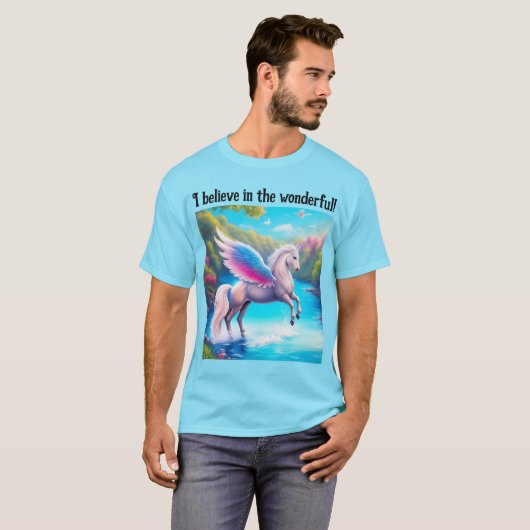 Ik geloof in het wonderbaarlijke! (Pegasus) T-shir T-shirt (Voorkant volledig)