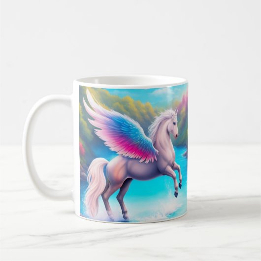 Ik geloof in het wonderlijke (Pegasus) Koffiemok (Links)