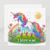 Ik geloof in je eenhoorn feestdagenkaart (Voorkant / Achterkant)