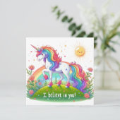 Ik geloof in je eenhoorn feestdagenkaart (Staand voorkant)