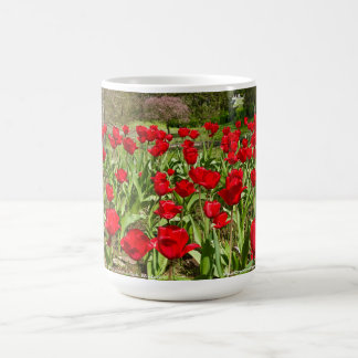 Ik geloof in jezelf. Rode tulpen Koffiemok