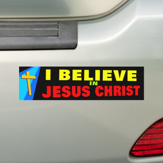 Ik geloof in Jezus Bumpersticker (Op auto)