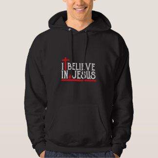 Ik geloof in Jezus - Christelijk geloof dwars bloe Hoodie