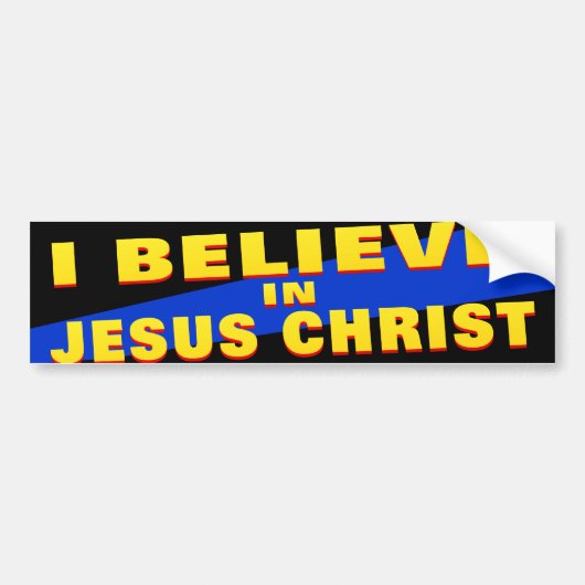 Ik geloof in Jezus Christus Bumpersticker (Voorkant)
