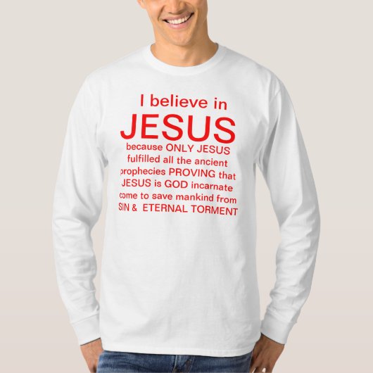 Ik geloof in Jezus T-shirt (Voorkant)
