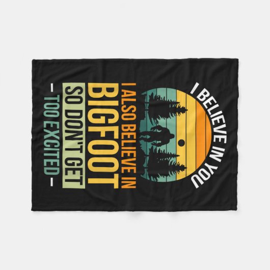 Ik geloof in jou. Ik geloof in Bigfoot Fleece Deken (Voorkant (Horizontaal))