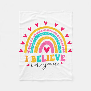 Ik geloof in jou leraren test dag idee fleece deken
