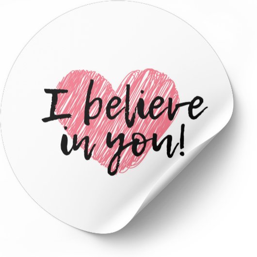 Ik geloof in jou, liefde, hart rond sticker