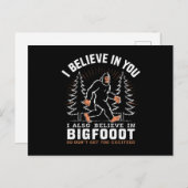 Ik geloof in jou, maar ik geloof ook in Bigfoot Briefkaart (Voorkant / Achterkant)