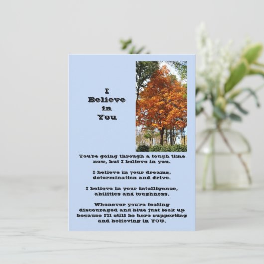 Ik geloof in jou platte wenskaart (Staand voorkant)