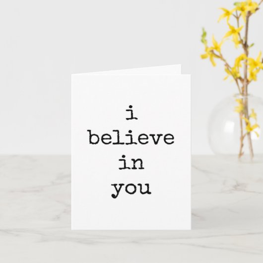 Ik geloof in jou, tekst, minimalistische Kaart (Gele Bloem)