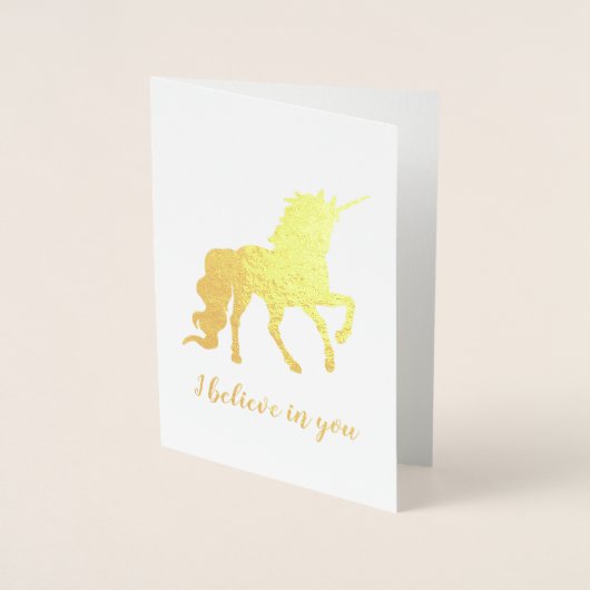 Ik geloof in jou Unicorn Gold Folie Kaarten (Voorkant)