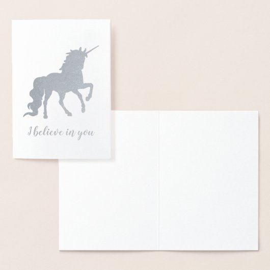 Ik geloof in jou Unicorn Silver Folie Kaarten (Display)