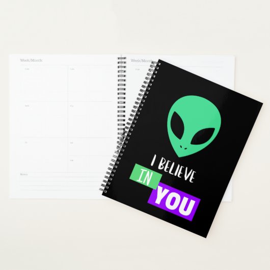 Ik geloof in jullie inspirerende Alien Planner (Display)