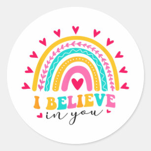 Ik geloof in jullie leraren testdag idee ronde sticker