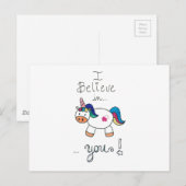 Ik geloof in JULLIE! Unicorn Briefkaart (Voorkant / Achterkant)