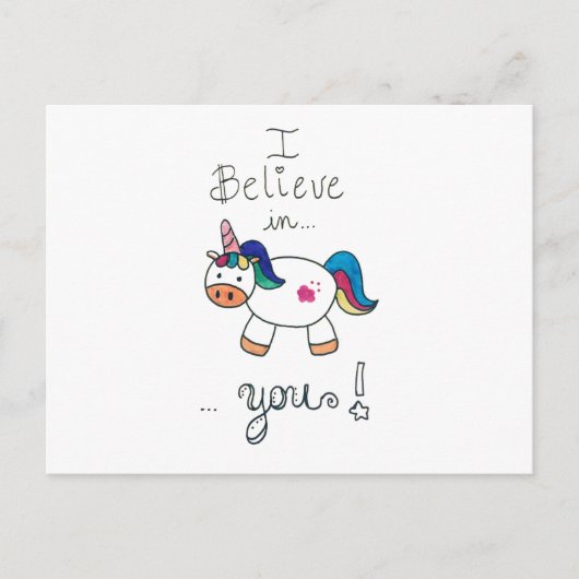 Ik geloof in JULLIE! Unicorn Briefkaart (Voorkant)