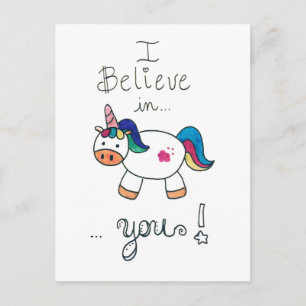 Ik geloof in JULLIE! Unicorn Briefkaart