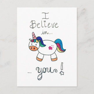 Ik geloof in JULLIE! Unicorn Briefkaart