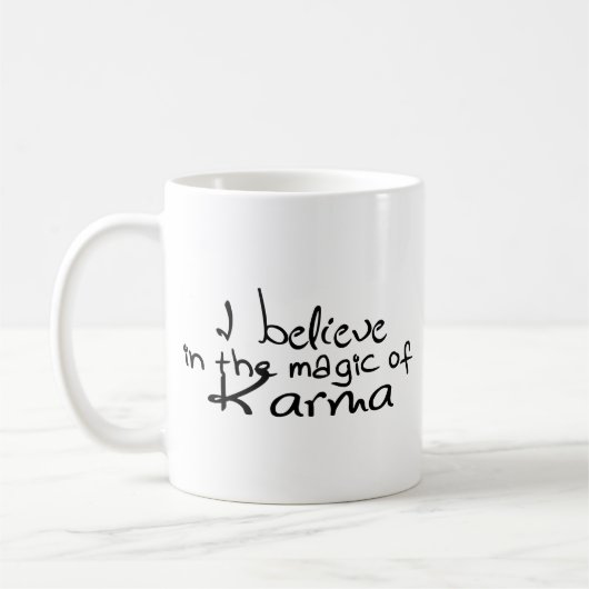 Ik geloof in Karma Coffee Mok (Links)