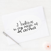Ik geloof in Karma OVAL STICKER (Envelop)