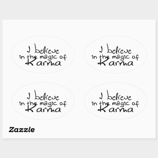 Ik geloof in Karma OVAL STICKER (Vel)