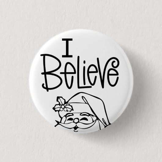 Ik geloof in Kerstman glurende Kerstman Ronde Button 3,2 Cm (Voorkant)