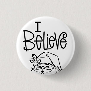 Ik geloof in Kerstman glurende Kerstman Ronde Button 3,2 Cm