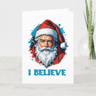 Ik geloof in kerstman Graffiti stijl ontwerp Feestdagen Kaart