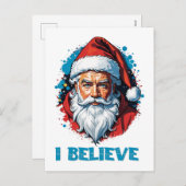 Ik geloof in kerstman Graffiti stijl ontwerp Feestdagenkaart (Voorkant / Achterkant)