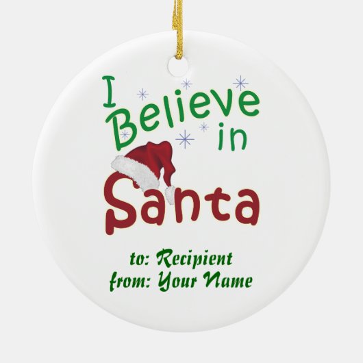 Ik geloof in Kerstmis Keramisch Ornament (Achterkant)