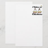 ik geloof in kippen briefpapier (Voorkant / Achterkant)