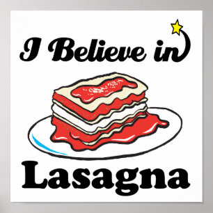 ik geloof in lasagna poster