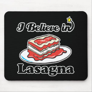 ik geloof in lasagne muismat