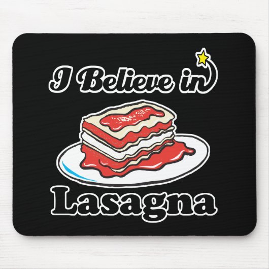 ik geloof in lasagne muismat (Voorkant)