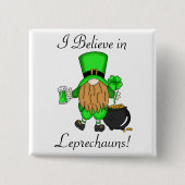 Ik geloof in Leprechauns. Vierkante Button 5,1 Cm (Voorkant)