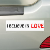 Ik geloof in Liefde Bumpersticker (Op auto)