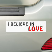 Ik geloof in Liefde Bumpersticker (Op auto)