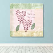 Ik geloof in liefdesharten canvas afdruk (Insitu (Houten vloer))