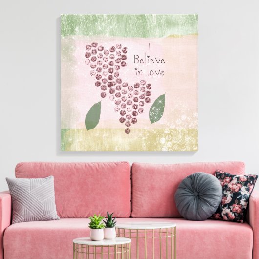 Ik geloof in liefdesharten canvas afdruk (Insitu (Woonkamer))
