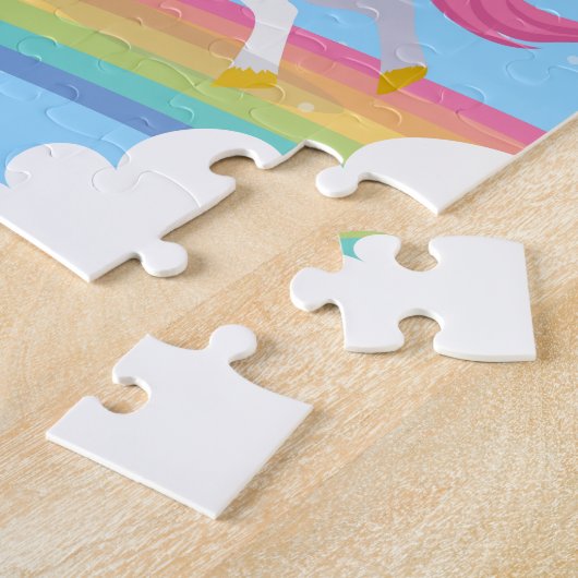 Ik geloof in Magic Unicorn Rainbow Puzzle Legpuzzel (Zijkant)