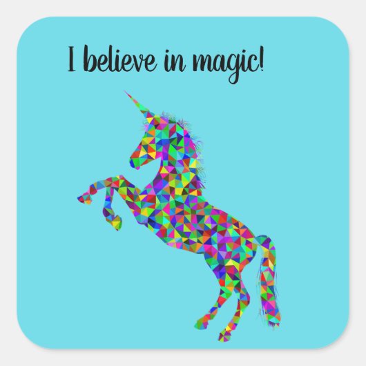 "Ik geloof in magie" eenhoorn stickers (Voorkant)