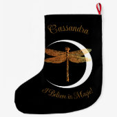 Ik geloof in magie! Gepersonaliseerd Grote Kerstsok (Achterkant)