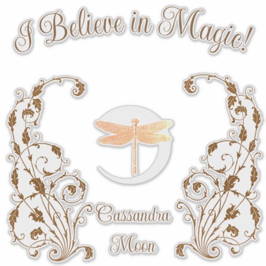 Ik geloof in magie! Gepersonaliseerd Sticker (Voorkant)