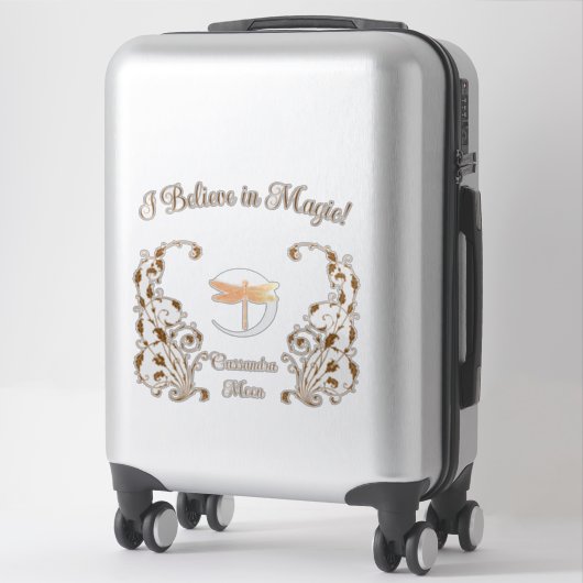 Ik geloof in magie! Gepersonaliseerd Sticker (Koffer)