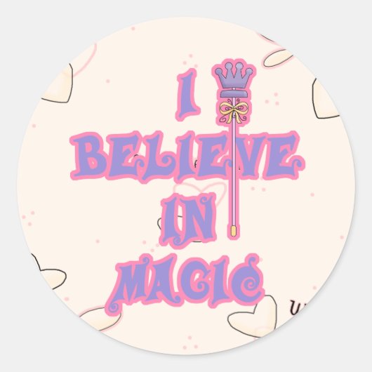 Ik geloof in magie ronde sticker (Voorkant)
